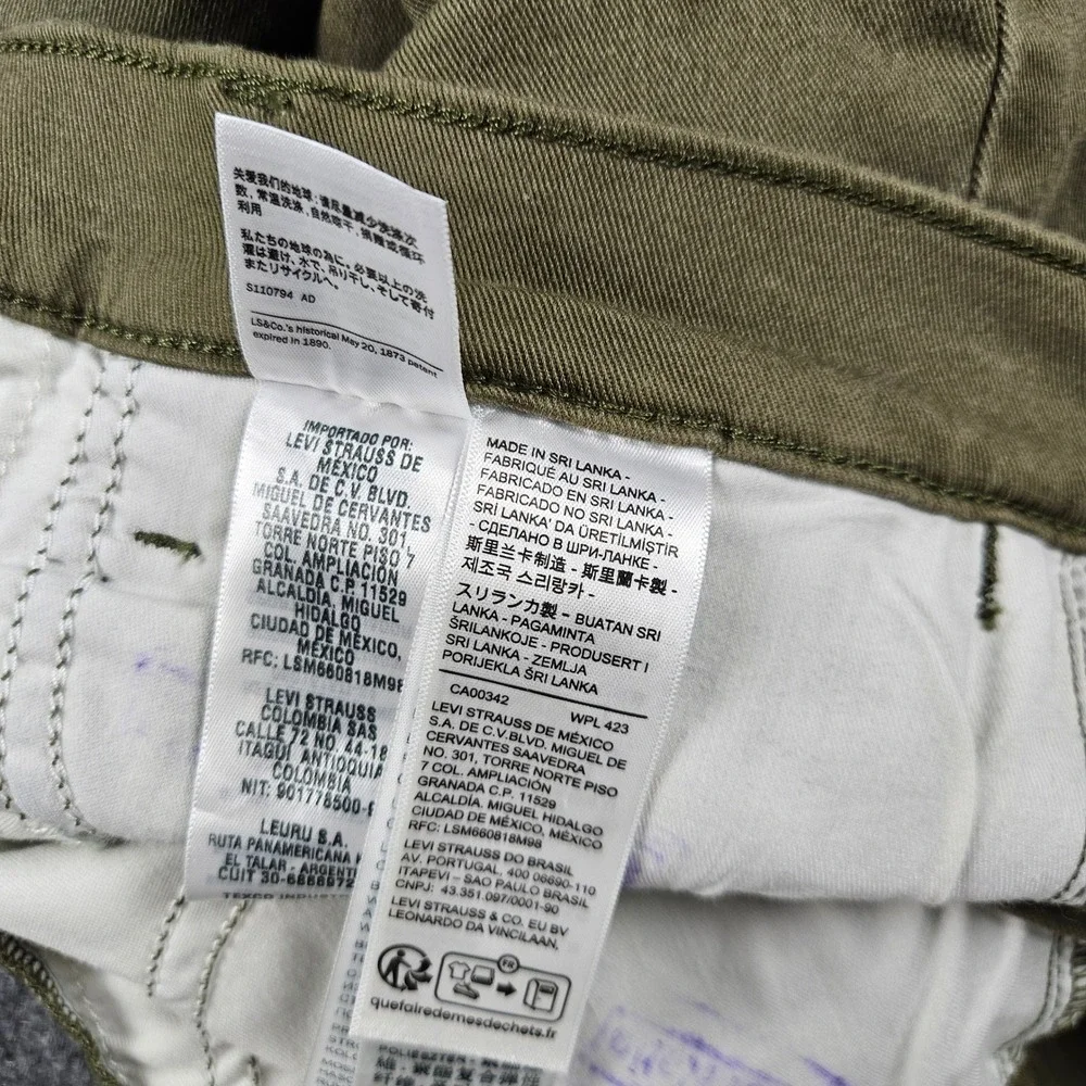 Levis 318 Shaping Wide Leg Pants Olive Green High Rise Stretch 27x32 NEW